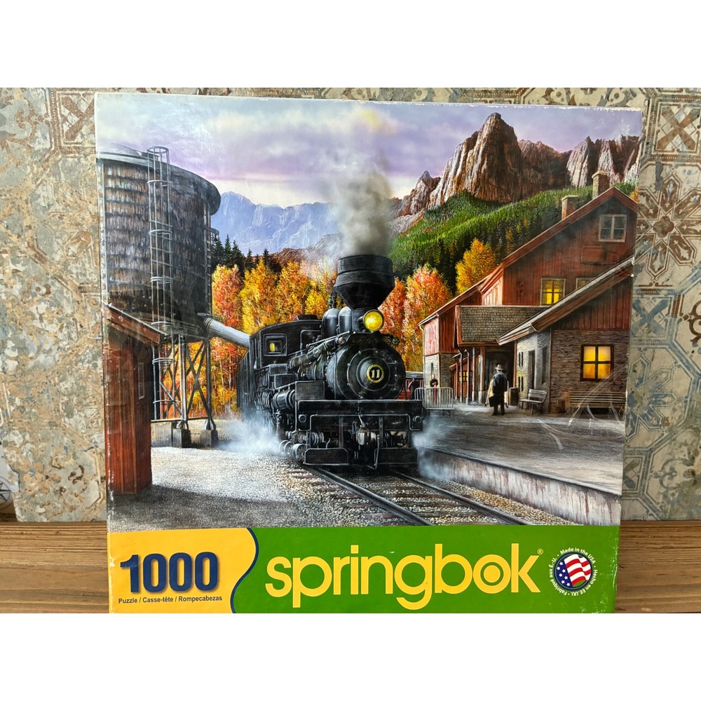 Springbok Mountain Express 1000 Piece Jigsaw Puzzle Steam Train Landscape 24x30